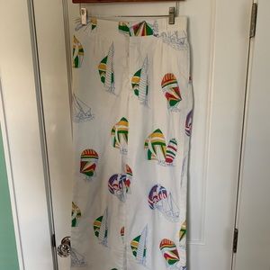 Vintage cotton pants with sailboats!